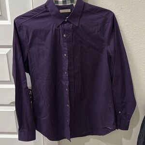 Burberry Men's Eggplant Dress Shirt Size L
